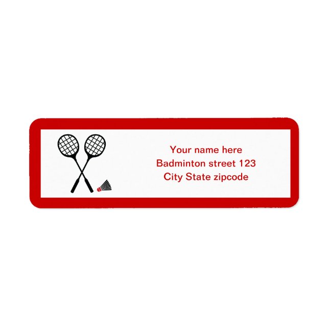 Étiquette Cadeaux de badminton, raquette et billetterie pers (Devant)