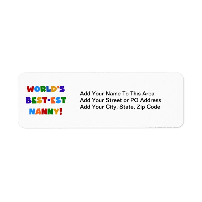 Étiquette Cadeaux de la meilleure nounou brillante du monde (Devant)