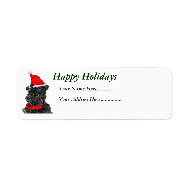Étiquette Cadeaux de Noël Affenpinscher, Joyeuses Fêtes, ... (Devant)