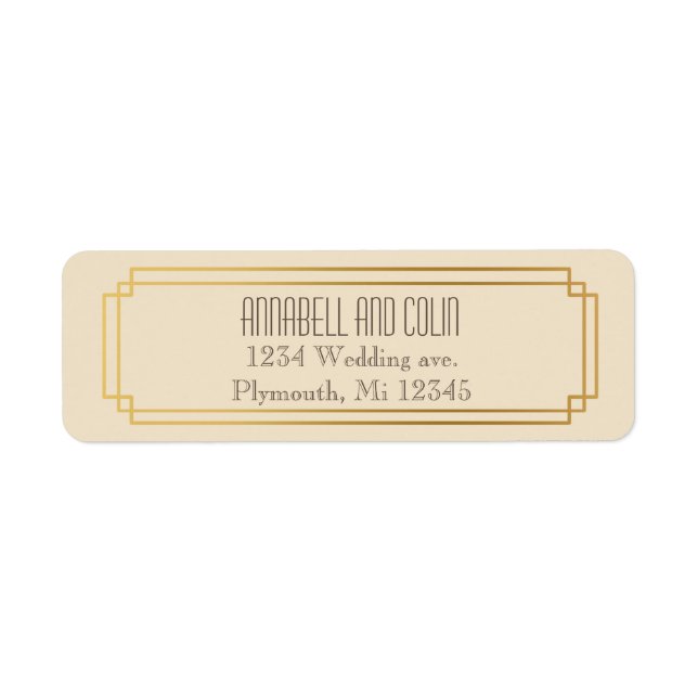 étiquette cadre art déco (Devant)