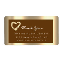 Cadre Brun Mariage Marié RSVP Cœur D'Or