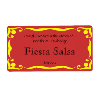 Étiquette Cadre de style victorien jaune avec dos rouge Caye