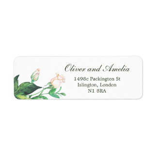 Étiquette Cadre Nature Vert Floral Mariage Retour Adresse