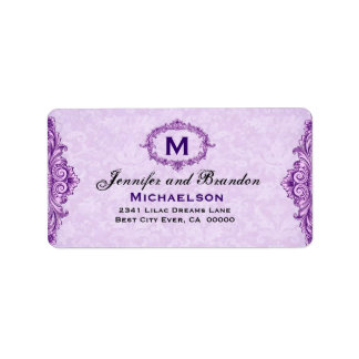 Étiquette Cadre Vintage violetPersonnalisé