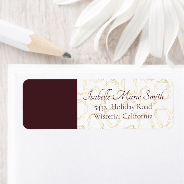 Étiquette Cadres géométriques floraux Anémone Rose Blush Élé (En situation)