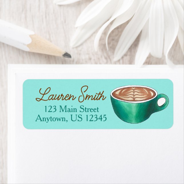 Étiquette Café Café Maison Café Café Maison Blanche Cuite La (En situation)