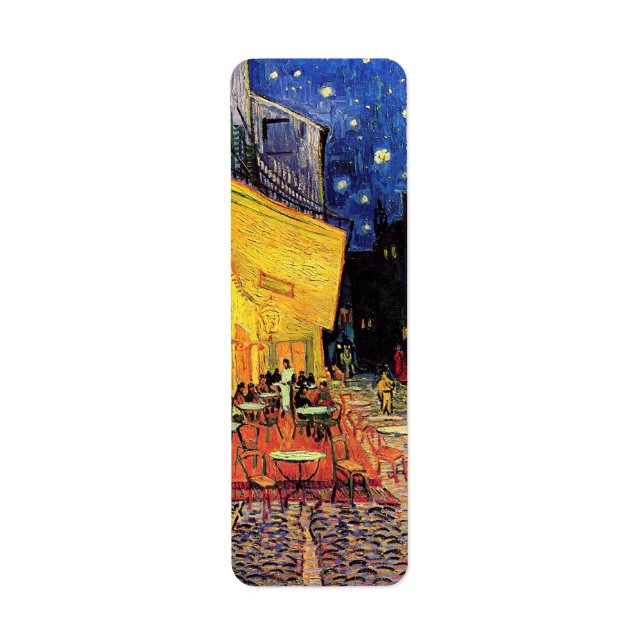 Étiquette Café Terrasse à la nuit par Vincent van Gogh (Devant)