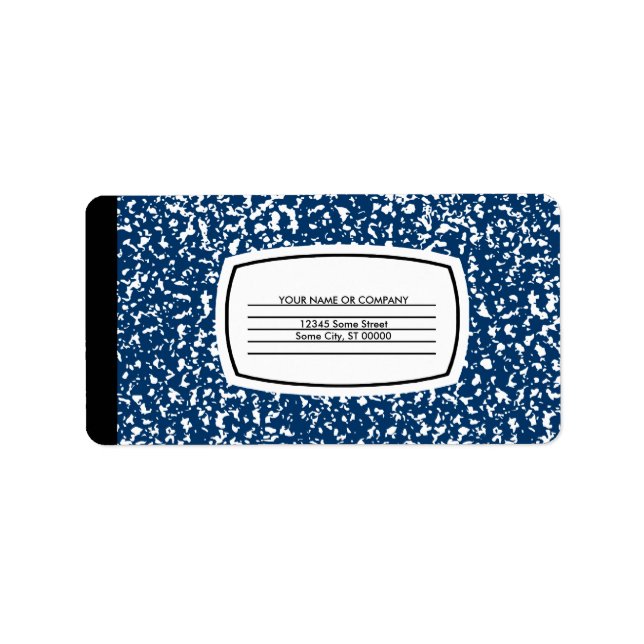 Étiquette cahier de composition bleu (Devant)