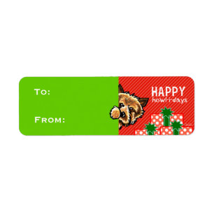 Étiquette Cairn Terrier Noël Tags cadeaux Red Green