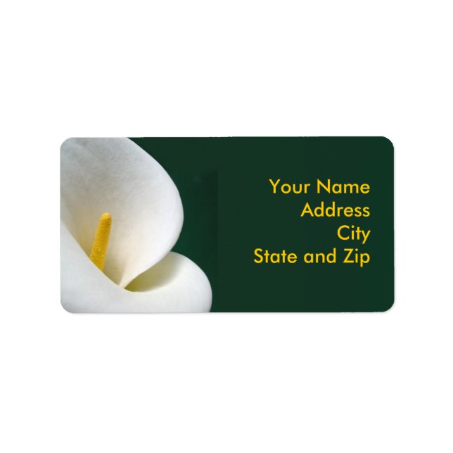 Étiquette Calla sur le noir (Devant)