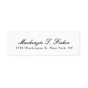 Étiquette Calligraphie classique Élégante Plaque blanche sim