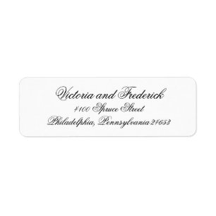 Étiquette Calligraphie Élégante Adresse de Retour Mariage Fo