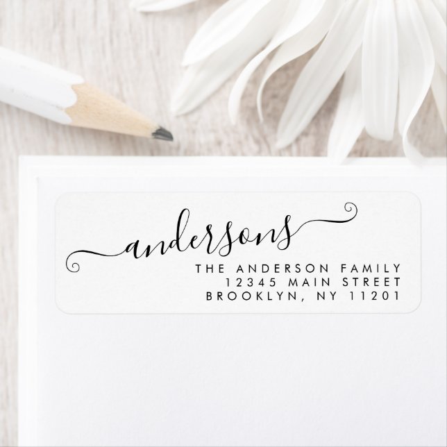 Étiquette Calligraphie moderne tendance Script Black Nom de  (En situation)