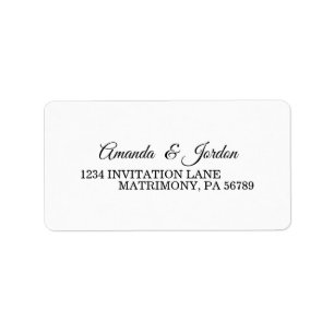 Étiquette Calligraphie noir et blanc simple Adresse RSVP