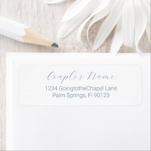 Étiquette Calligraphie romantique Dusty Blue Adresse de reto