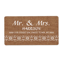 Calligraphie rustique Ornate Mariage Burlap