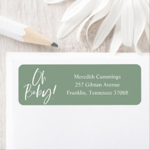 Étiquette Calligraphie simple Baby shower neutre entre les s