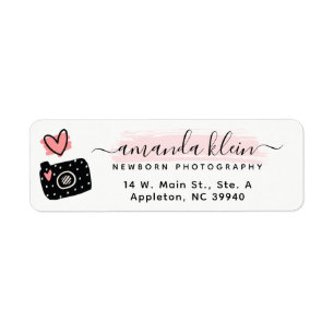 Étiquette Caméra photographe minimaliste mignonne Adresse de
