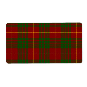 Étiquette Cameron tartan rouge vert plaid