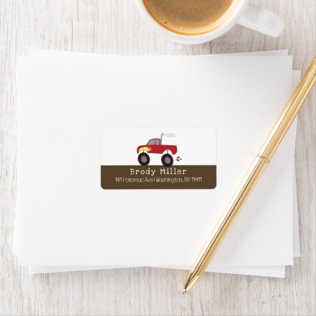 Étiquette Camion Red Monster Customisé (En situation)