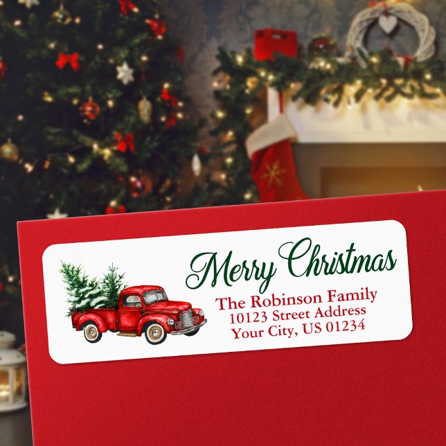 Étiquette Camion rouge (Several label types to choose from.)