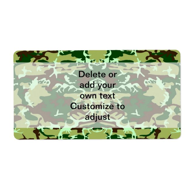 Étiquette Camo vert (Devant)