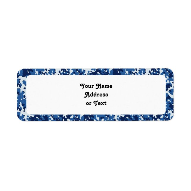 Étiquette Camouflage bleu ciel numérique - avec blanc (Devant)