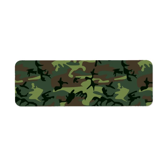 Étiquette Camouflage Camo Green Brown Pattern (Devant)