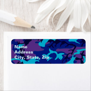 Étiquette Camouflage Dark Blue et Purple Adresse