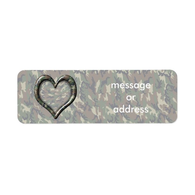 Étiquette Camouflage Heart - Woodland (Devant)