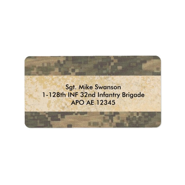 Étiquette Camouflage militaire personnalisé (Devant)