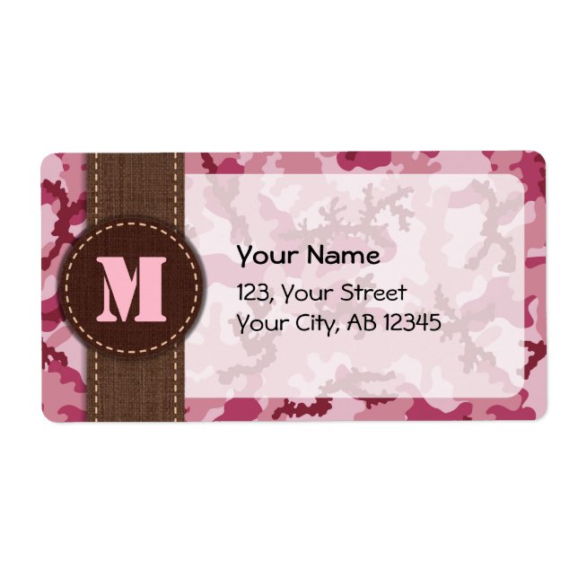 Étiquette Camouflage rose (Devant)