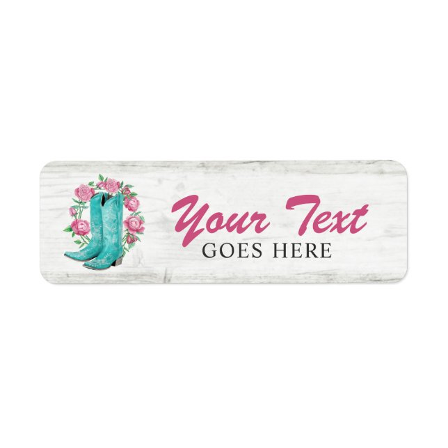 Étiquette Campagne Bottes de fille et Chabby Rose Bois rusti (Devant)