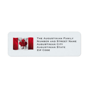 Étiquette CANADA Drapeau patriotique Customisé Adresse de re