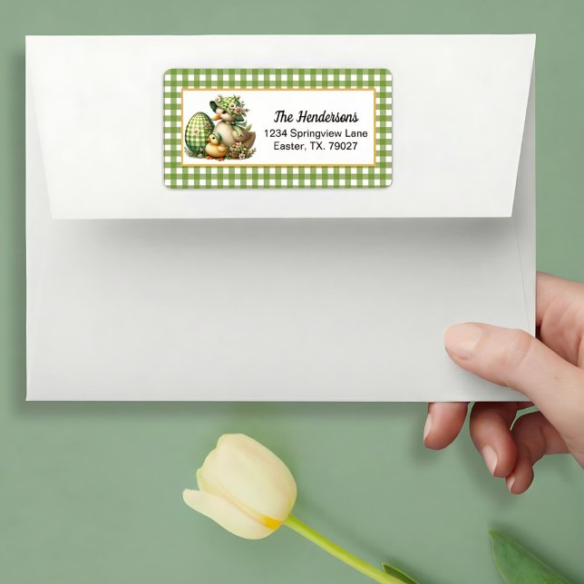 Étiquette Canards de Pâques Œuf de Pâques & Fleurs sur Gingh (Créateur téléchargé)