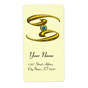 Étiquette CANCER ZODIAC BIRTHDAY JEWEL  Blue Opale Gold