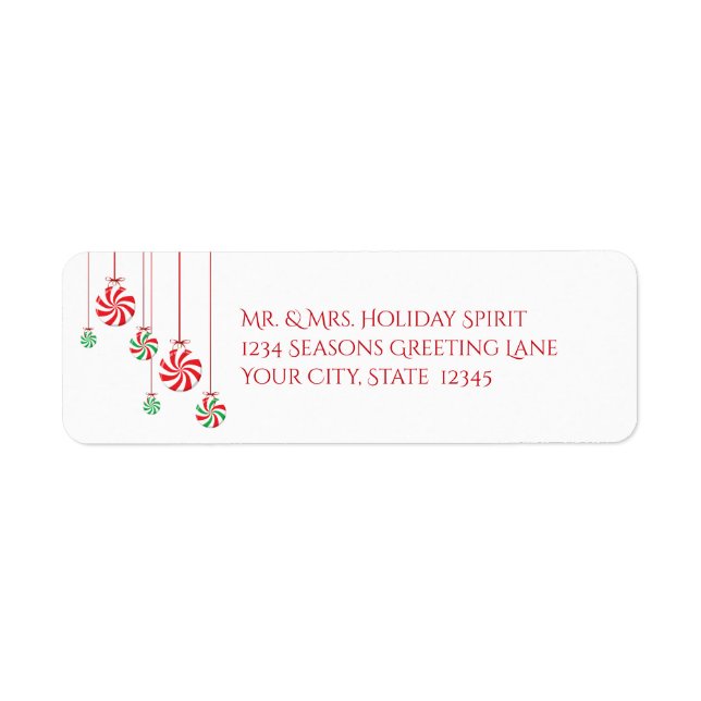 Étiquette Candies de Noël en rouge et vert (Devant)