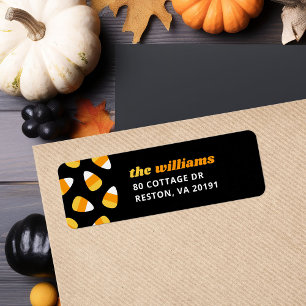 Étiquette Candy Corn Halloween Adresse de retour