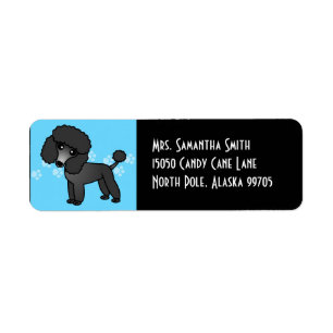 Étiquette Caniche noir mignon