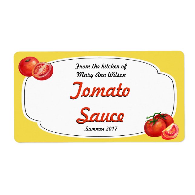 Étiquette Canne à la sauce tomate (Devant)