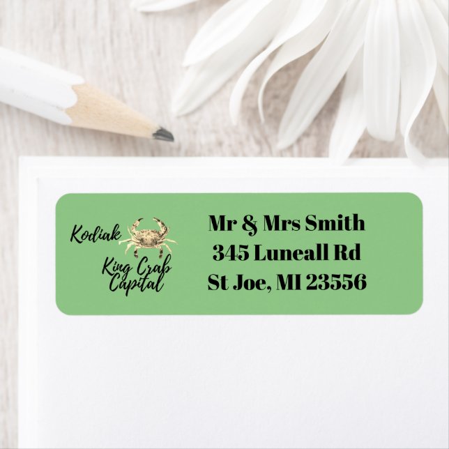 Étiquette Capitale du crabe de Kodiak (En situation)