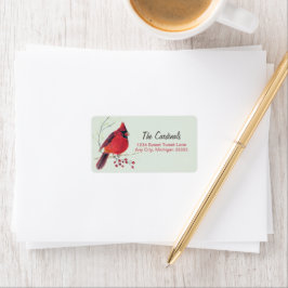 Étiquette Cardinal Watercolor Art Return Adresse Label
