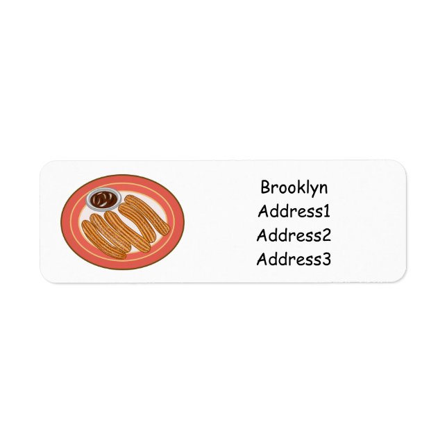 Étiquette Caricature de Churro (Devant)