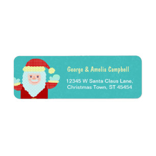 Étiquette Caricature de Noël de Jolly Santa Claus
