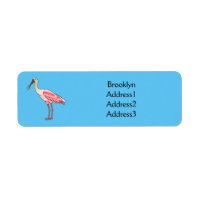 Caricature d'oiseau de spatule de rose