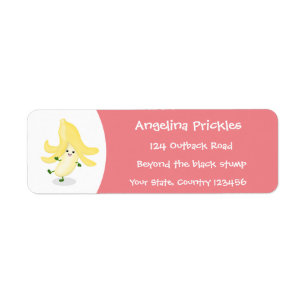 Étiquette Caricature sur la banane de Cute kawaii