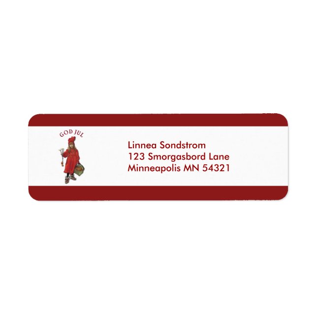 Étiquette Carl Larsson God Jul Christmas (Devant)