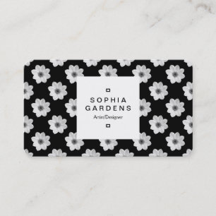 Étiquette carré 03a - Dahlia Motif Noir