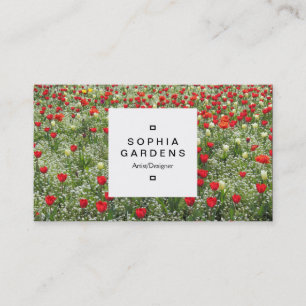 Étiquette carré 03a - Lit de tulipes