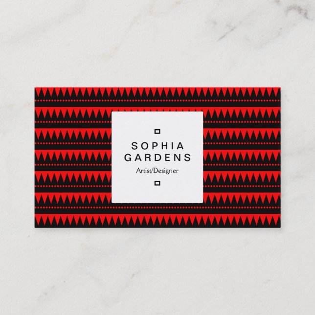 Étiquette carré 03a - Montagnes Aztèques - Rouge (Devant)